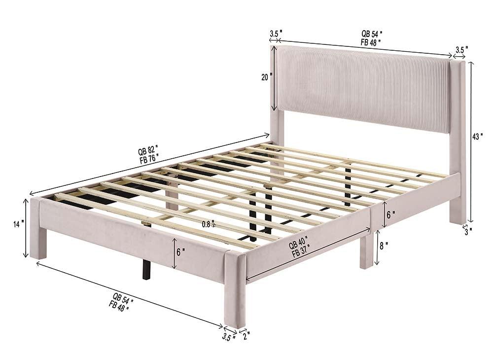 Lucia Pink Full Platform Bed by Crown Mark at Eve Furniture