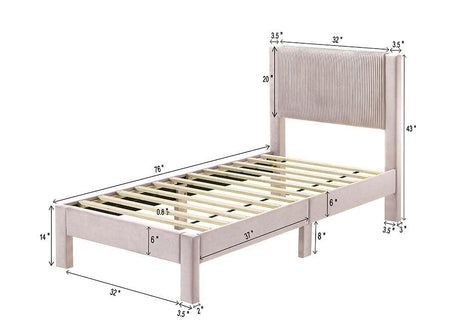 Lucia Pink Twin Platform Bed by Crown Mark at Eve Furniture