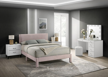 Lucia Pink Twin Platform Bed by Crown Mark at Eve Furniture