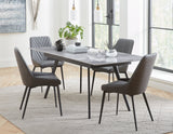 Lucia Upholstered Dining Chair in Charcoal Synthetic Leather and Black Metal (Set of 2) by Modus Furniture at Eve Furniture