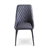 Lucia Upholstered Dining Chair in Charcoal Synthetic Leather and Black Metal (Set of 2) by Modus Furniture at Eve Furniture
