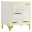 Lucia White 2-drawer Nightstand Bedside Table by Coaster at Eve Furniture