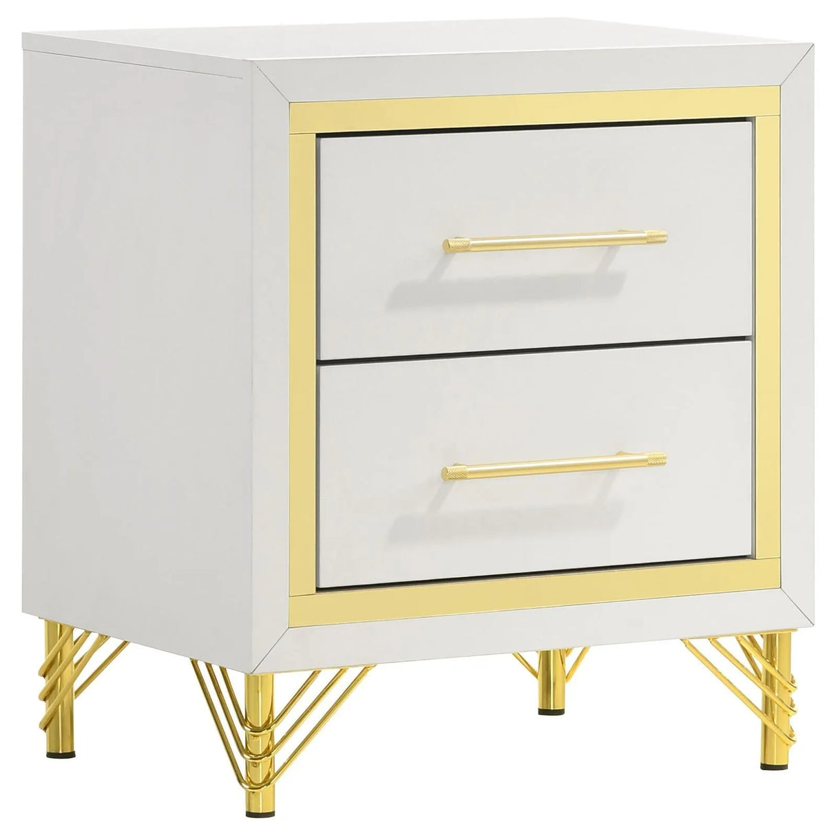 Lucia White 2-drawer Nightstand Bedside Table by Coaster at Eve Furniture