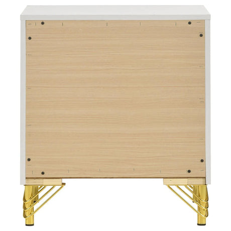 Lucia White 2-drawer Nightstand Bedside Table by Coaster at Eve Furniture