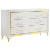 Lucia White 6-drawer Bedroom Dresser by Coaster at Eve Furniture