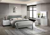 Lucia Light Gray Queen Platform Bed by Crown Mark at Eve Furniture
