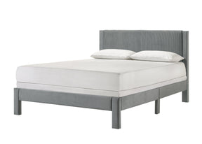 Lucia Light Gray Queen Platform Bed by Crown Mark at Eve Furniture