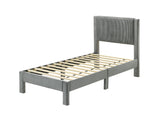 Lucia Light Gray Twin Platform Bed by Crown Mark at Eve Furniture