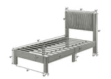 Lucia Light Gray Twin Platform Bed by Crown Mark at Eve Furniture