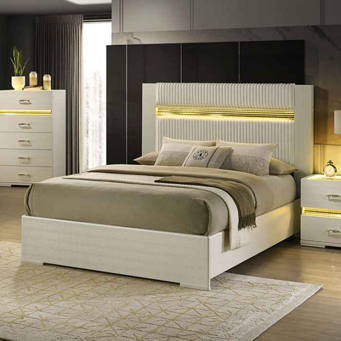 Lucida Beige 5-Piece Queen Bedroom Set (N2) by Furniture of America at Eve Furniture