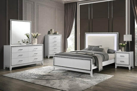 Lucida White LED King Bed by Furniture of America at Eve Furniture