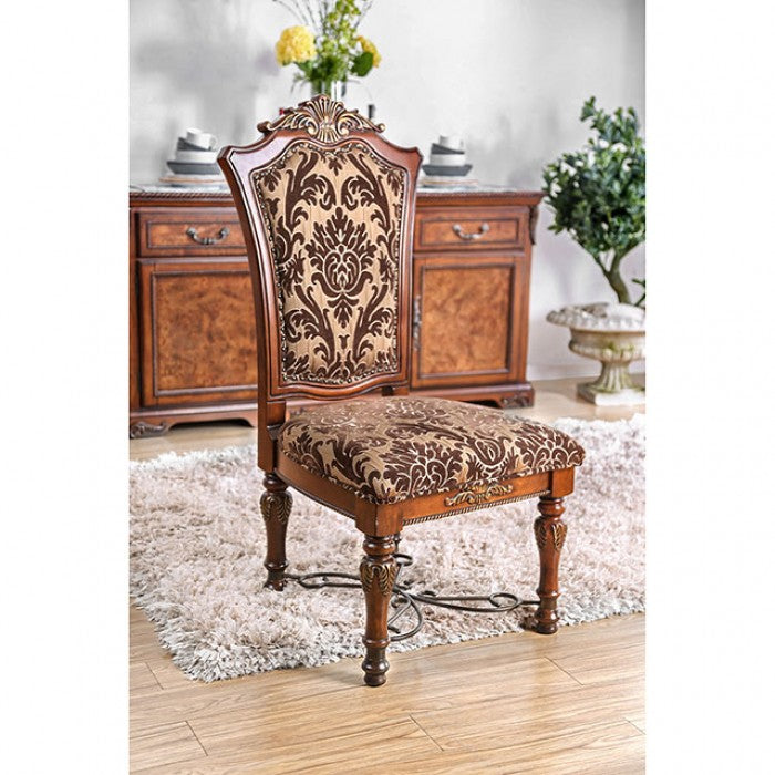 Lucie Brown Cherry Side Chair Set of 2
