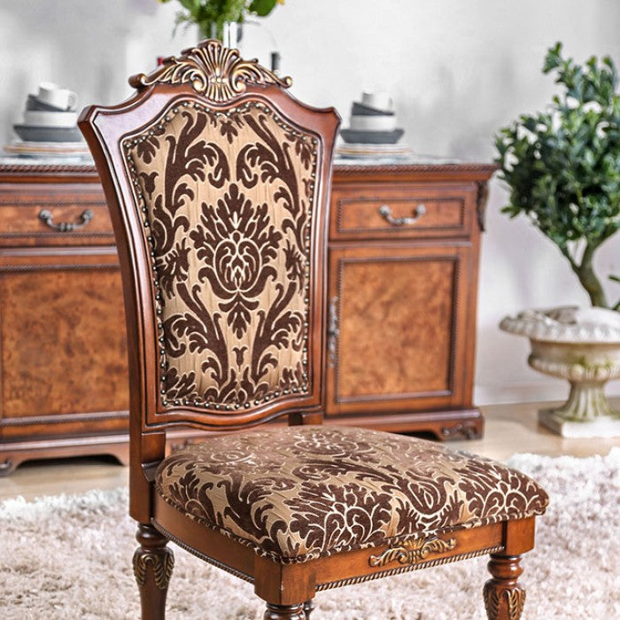 Lucie Brown Cherry Side Chair Set of 2