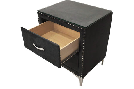 Lucinda Black Nightstand by Crown Mark at Eve Furniture