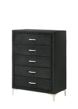 Lucinda Black Upholstered Wingback Panel Bedroom Set by Crown Mark at Eve Furniture