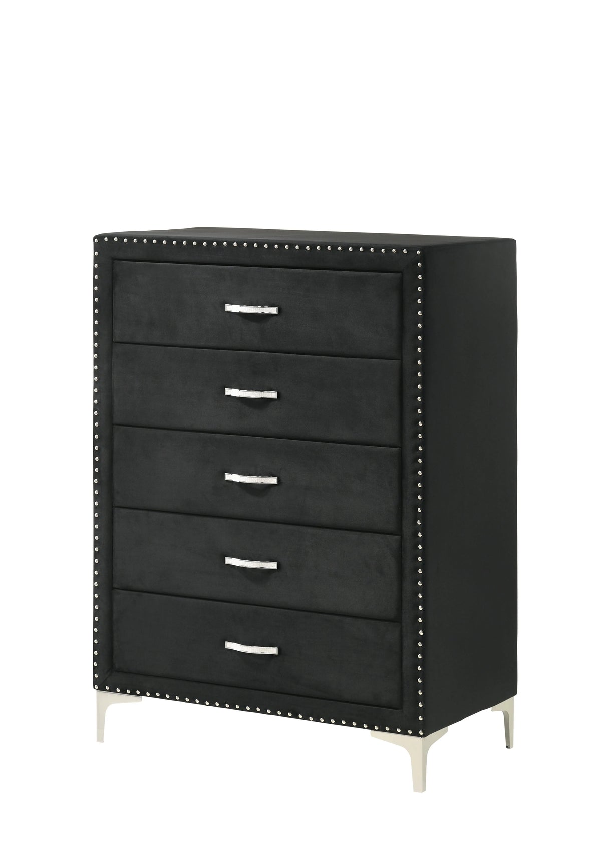Lucinda Black Upholstered Wingback Panel Bedroom Set by Crown Mark at Eve Furniture