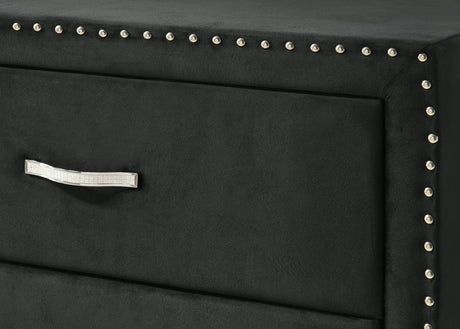 Lucinda Black Upholstered Wingback Panel Bedroom Set by Crown Mark at Eve Furniture