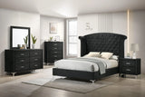 Lucinda Black Upholstered Wingback Panel Bedroom Set by Crown Mark at Eve Furniture