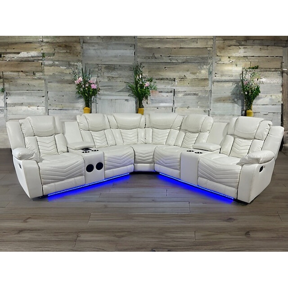 Lucky Charm White Sectional by New Era Innovations at Eve Furniture