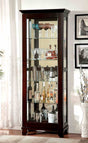 Ludden Dark Walnut Curio Cabinet by Furniture of America at Eve Furniture
