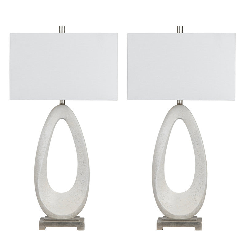 Ludlow White Table Lamp (Set of 2) by Crestview at Eve Furniture