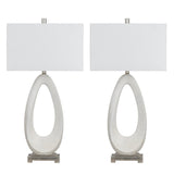 Ludlow White Table Lamp (Set of 2) by Crestview at Eve Furniture