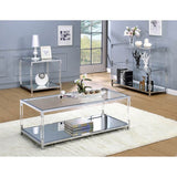 Ludvig Chrome, Clear Sofa Table by Furniture of America at Eve Furniture