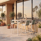 Luft White & Green Outdoor Barstool (Set of 2) by Zuomod at Eve Furniture