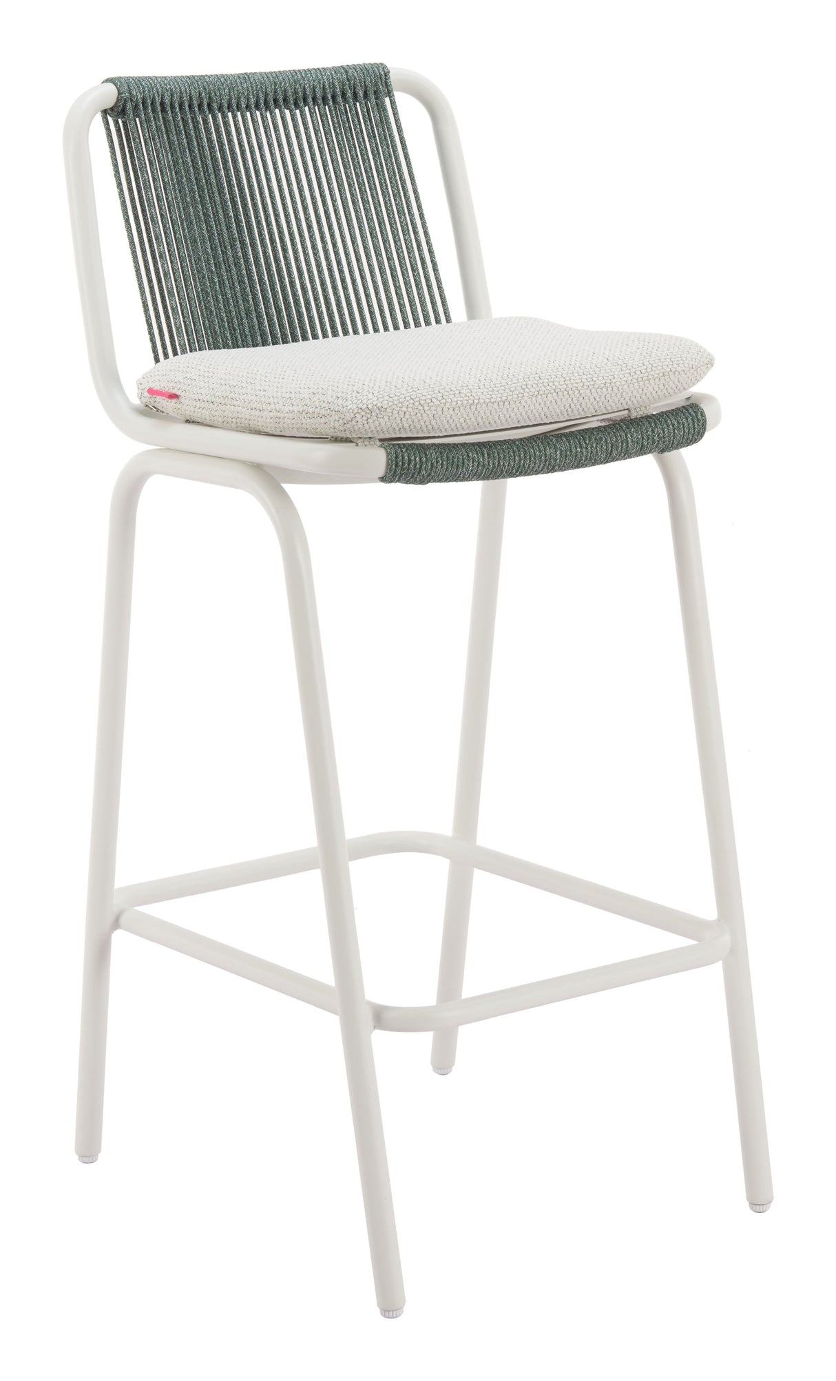 Luft White & Green Outdoor Barstool (Set of 2) by Zuomod at Eve Furniture