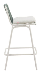 Luft White & Green Outdoor Barstool (Set of 2) by Zuomod at Eve Furniture