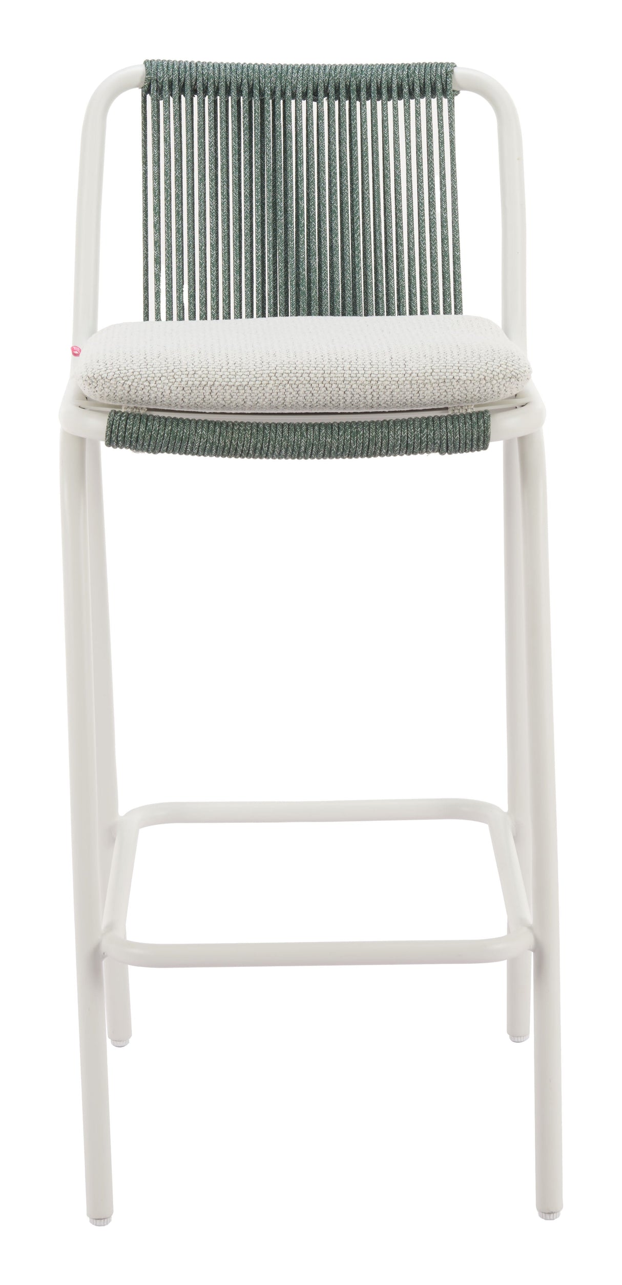 Luft White & Green Outdoor Barstool (Set of 2) by Zuomod at Eve Furniture