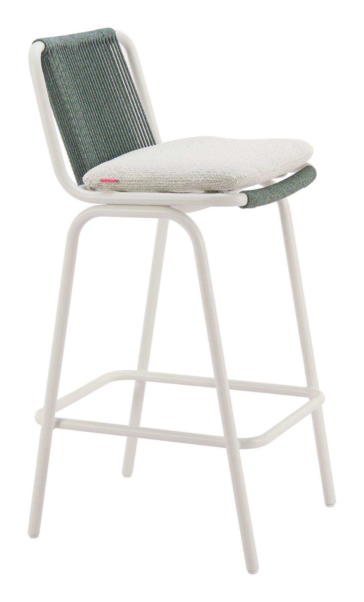 Luft White & Green Outdoor Barstool (Set of 2) by Zuomod at Eve Furniture