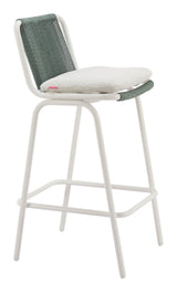 Luft White & Green Outdoor Barstool (Set of 2) by Zuomod at Eve Furniture