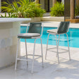 Luft White & Green Outdoor Barstool (Set of 2) by Zuomod at Eve Furniture