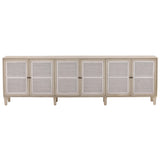 Lugano 6 Door Sideboard, White Wash by Dovetail at Eve Furniture