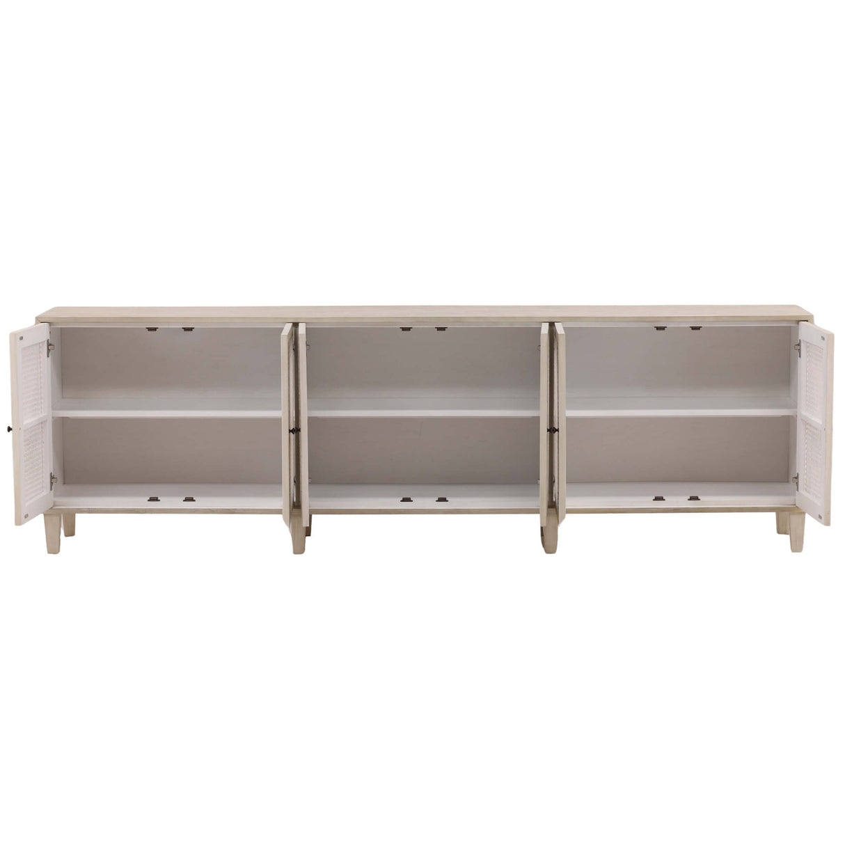 Lugano 6 Door Sideboard, White Wash by Dovetail at Eve Furniture