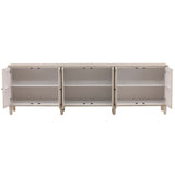 Lugano 6 Door Sideboard, White Wash by Dovetail at Eve Furniture