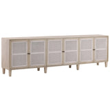 Lugano 6 Door Sideboard, White Wash by Dovetail at Eve Furniture