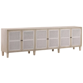 Lugano 6 Door Sideboard, White Wash by Dovetail at Eve Furniture