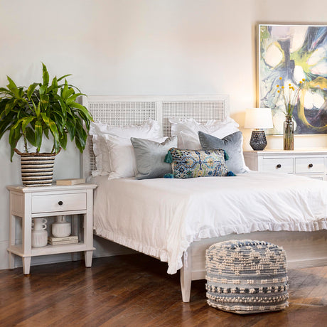 Lugano Bed, White Wash by Dovetail at Eve Furniture