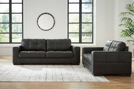 Luigi Thunder Leather Living Room Set by Ashley at Eve Furniture