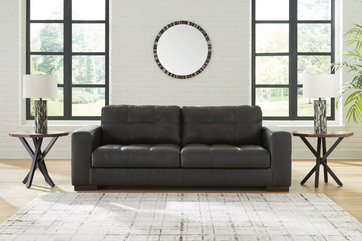 Luigi Thunder Leather Living Room Set by Ashley at Eve Furniture