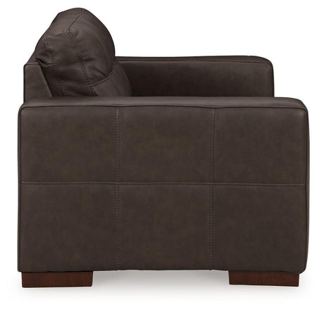 Luigi Thunder Leather Loveseat by Ashley at Eve Furniture