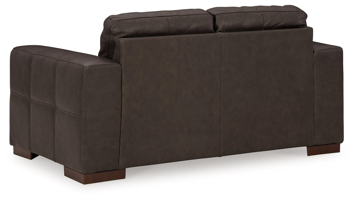 Luigi Thunder Leather Loveseat by Ashley at Eve Furniture