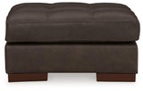 Luigi Thunder Leather Ottoman by Ashley at Eve Furniture