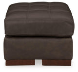 Luigi Thunder Leather Ottoman by Ashley at Eve Furniture