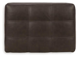 Luigi Thunder Leather Ottoman by Ashley at Eve Furniture
