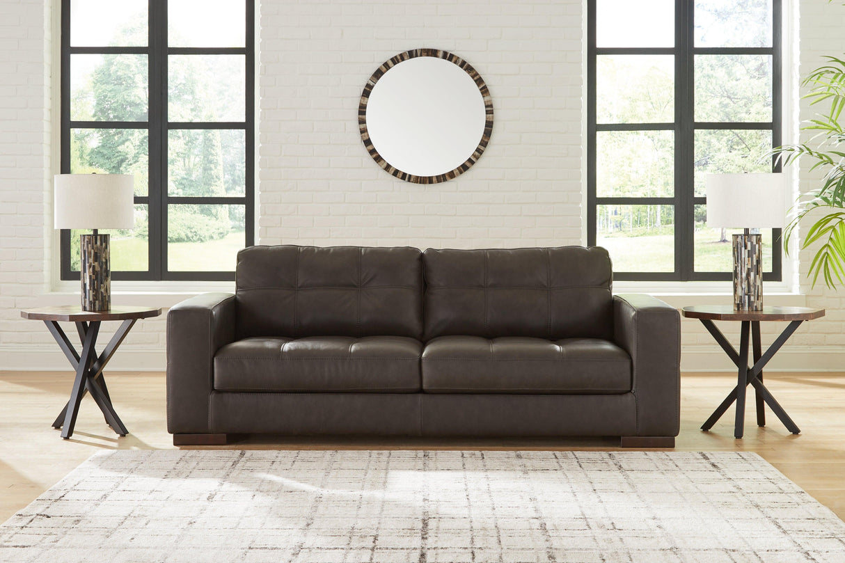 Luigi Thunder Leather Sofa by Ashley at Eve Furniture