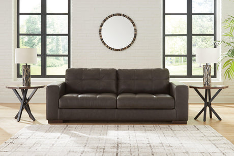Luigi Thunder Leather Sofa by Ashley at Eve Furniture