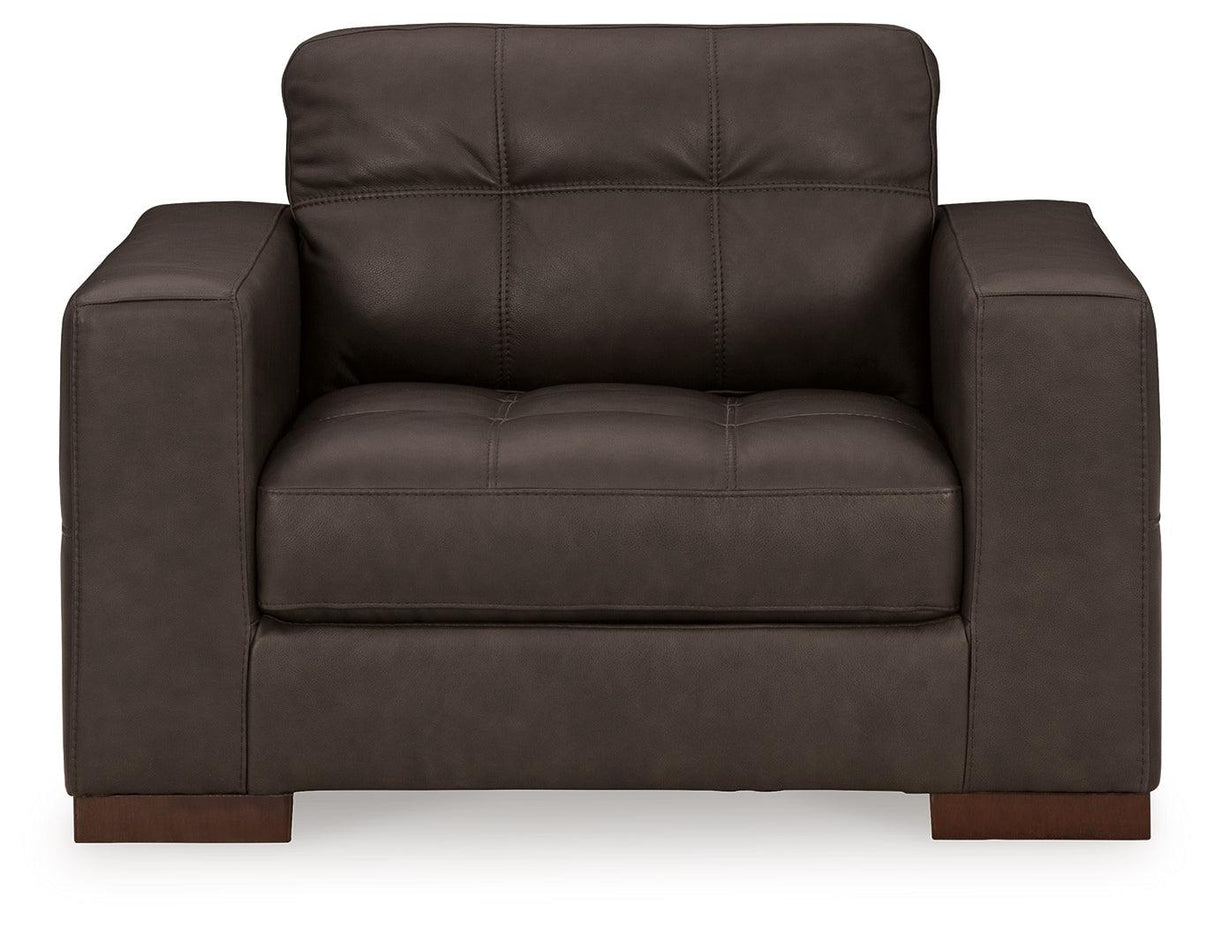 Luigi Thunder Oversized Leather Chair by Ashley at Eve Furniture
